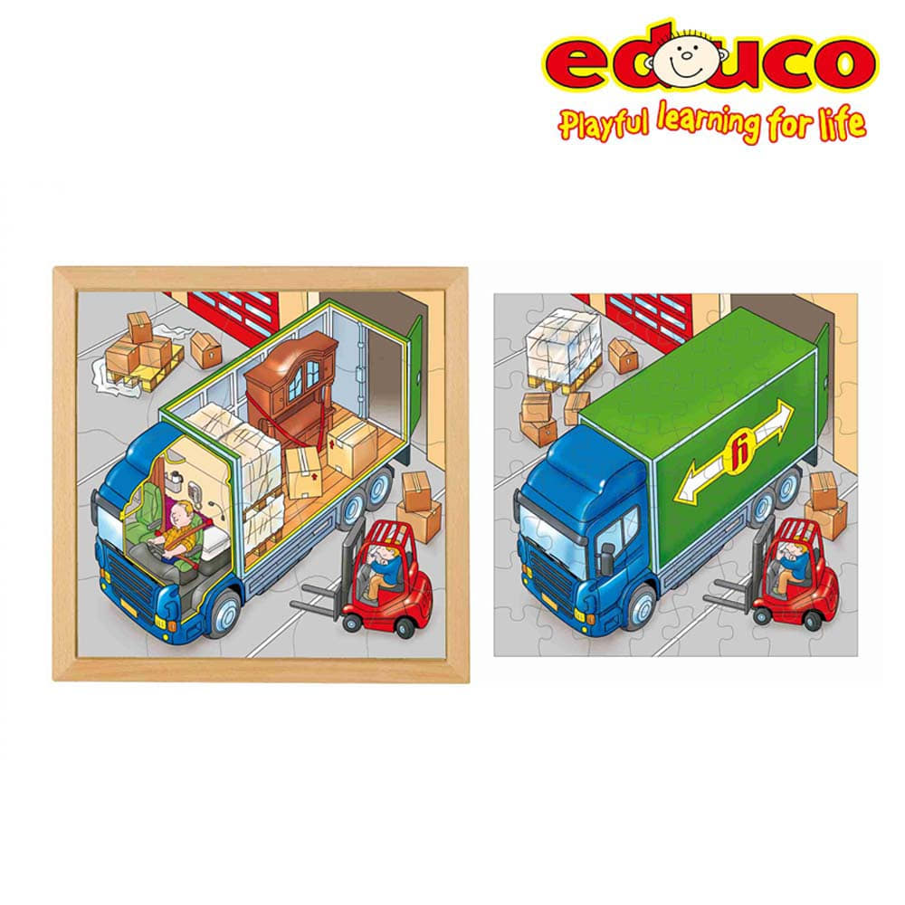 에듀코 원목 트럭 이중 퍼즐 523252